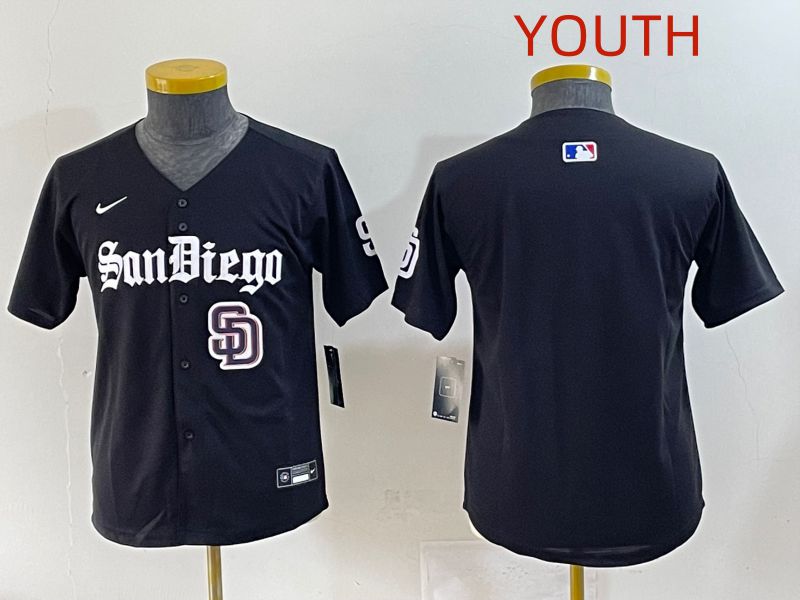 Youth 2025 San Diego Padres Blank Black Five generations Joint Name Nike MLB Jersey style 4
